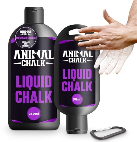 Animal Chalk - Magnésie Liquide Avancé 200ml+50ml La Poignée Escalade, Crossfit, Pole Dance, Calistenia, Gymnase, Padel, Boulder - Magnésium Crossfit - Pole Grip - Liquid Chalk