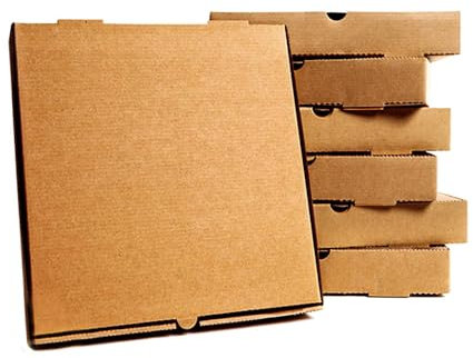 FR Enterprises Pizza Boxes — Lightweight Food Boxes— Plain Pizza Style Postal Boxes with Rear Vent Hole - Easy to Transport (Plain 7 Inch - 10 Pizza Boxes)