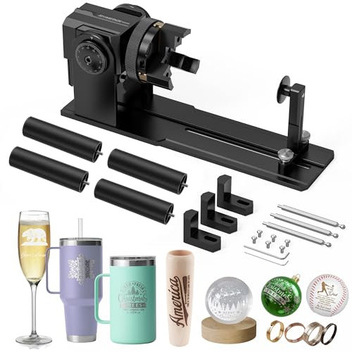 ATOMSTACK R1 V2 Laser Rotationswalze Rotary Roller mit 4Stück X 4 Erhöhungen Rotation Laser Gravur Maschine Kompatibel den Meisten Gravurmaschinen für Unregelmäßige Sphärische Zylindrische Objekte