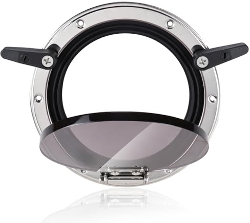 NovelBee 7.2in Opening Round Portligh,316 Stainless Steel Marine Porthole Window,Inward Opening Deck Hatch for Boat Yacht RV