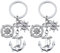 Kawailay 2 Stücke Anker Schlüsselanhänger Metall Anker Keychain Kompass Steuerrad Segeln Thema Schlüsselring für Jungen Männer Geburtstag