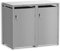 Metzler Mülltonnenbox in Graualuminium RAL9007 2er Tonnen, Kapazität bis 240L, witterungsbeständiger und pulverbeschichteter Stahl mit Automatikdeckel, abschließbar, Garten- und Müllbox für 2 Tonnen