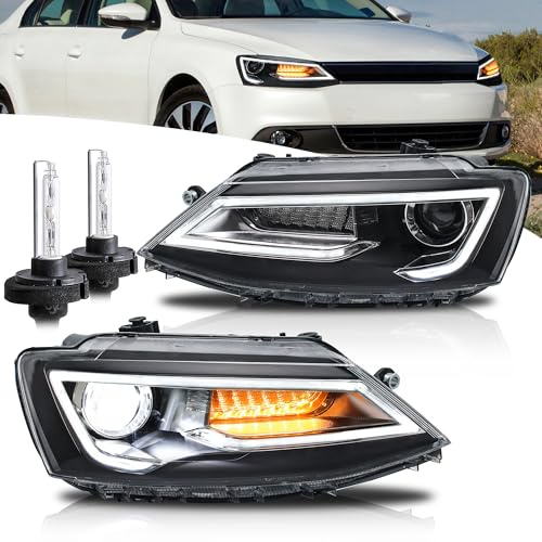 VLAND Scheinwerfer Kompatibel für Jetta 6 Jetta MK6 2011–2018 Limousine [nicht für GLI], Kein E-Prüfzeichen, 1 Satz (+d2h xenon)