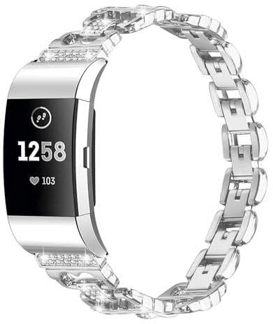 SMYAOSI Männlich Armbänder Kompatibel mit Fitbit Charge 2 Watch Armband, Weiblich Edelstahl Ersatzarmbänder Wristband Metall Strap für Fitbit Charge 2 Smartwatch Zubehör (Plata)