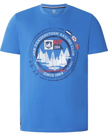 Jan Vanderstorm Herren T-Shirt Terno | Maritimes Oberteil mit Segelmotiv aus reiner Baumwolle, große Größen L–7XL, bequemer Komfort-Fit, Rundhalsausschnitt