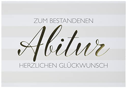 Perleberg Karte zur bestandenen Prüfung - Basic Classic Collection - Geschenk zum Abitur & bestandene- Karte in 11,6 x 16,6 cm