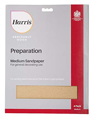Harris Seriously Good Preparation Medium Sand Paper Sheets - Pack of 4