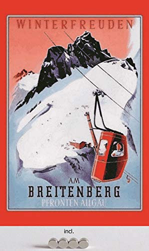 Blechschild 20x30cm gewölbt incl. 4 Magneten Reklame Plakat Pfronten Allgäu Winterfreuden Deko Geschenk Schild