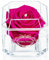 A 100% Real Rose That Lasts Years - Eternal Petals, Handmade in UK – White Gold Solo with A Multicolor Crystal (Hot Pink)