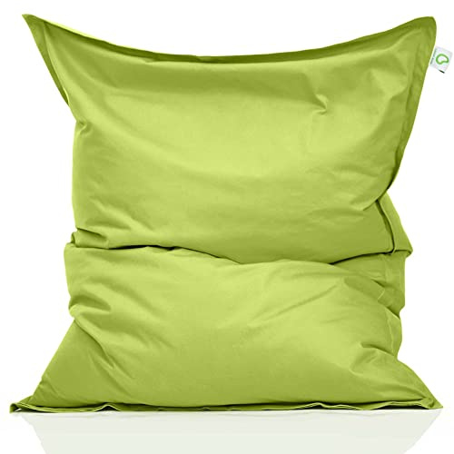 Green Bean Indoor Sitzsack XXL 140x180cm 380 Liter Kinder & Erwachsene Bean Bag EPS Perlen Füllung Riesensitzsack Groß Liegekissen Sitzkissen - Apfelgrün