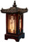 Lámpara de madera tallada Pabellón coreano tradicional hecho a mano Diseño de la pagoda Linterna Art Deco Marrón Asiático Oriental Mesita de noche Acento del dormitorio Luz de mesa inusual (Casa)