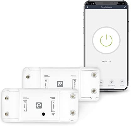 Garza Smart - Pack x2 Controlador Interruptor Inteligente Wifi integrado, Programable, Control por voz y app, Alexa/Google, Wifi 2.4GHz, Blanco