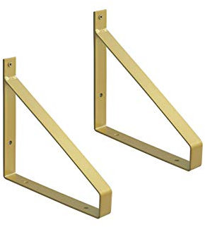 Modern Metall Regalhalter,90 Grad Winkel Regalwinkel Diy Wandregal Dreieck Regal,für Dekoration Küche/Restaurant/Bar,Garderobenkonsole,2 Stück (20cm/7.87in,Golden)