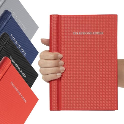 Telefonbuch A-Z Index Hardcover A5 Adressbuch Spiraldesign (rote Spirale)