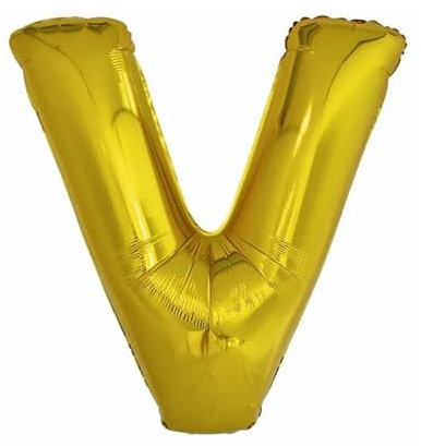 Amscan 9909597 9909597-Gold Buchstabe V SuperShape Folienballon-43, gold