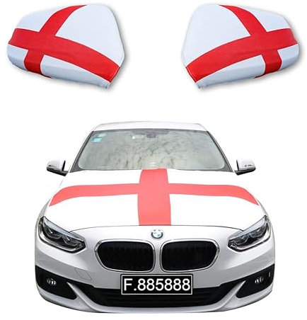 Sonia Originelli Fanset Fanartikel für das Auto Motorhaubenfahne Außenspiegelflaggen Fahne Flagge, Farbe: England