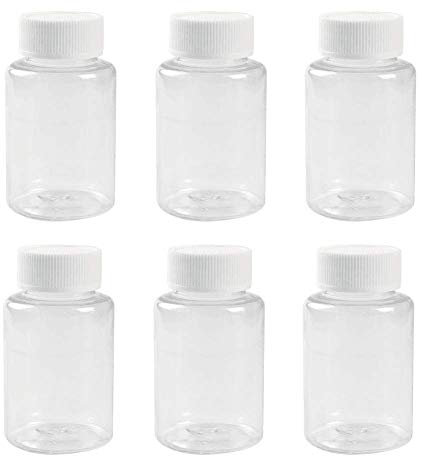 QUUPY 12PCS 100ml Clear Empty Plastic Bottles Box with White Screw Cap Portable Solid Powder Case Holder Storage Container for Liquid Chemical Dispense