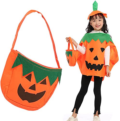 CO Orangext Halloween Kürbis Kostüme mit Kürbis Hut Kürbis Tasche
