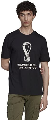 adidas WM 2022 Herren Tee, Schwarz (Emblem), X-Klein