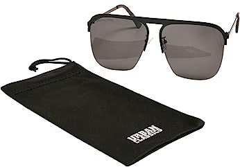 Urban Classics Unisex Sonnenbrille Sunglasses Carolina für Männer und Frauen, Brille mit Schutzhülle, black/black, one size