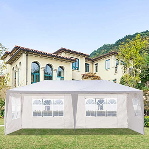 BJYX 10'x20' Outdoor Wedding Party Tent 6m x 3m Camping Shelter Gazebo Canopy Patio Canopy with 4 Removable Sidewalls Easy Set Awning BBQ Pavilion