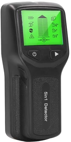 Stud Finder Wall Scanner Sensor 5 in 1 HD LCD Display Electronic Stud Detector ABS for Wood Pipes Metal AC Wires Black