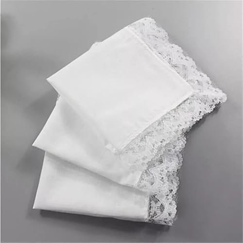 PORI 12 stücke Personalisierte Reinweiße Spitze Taschentuch Frau Hochzeitsgeschenke Hochzeit Dekoration Stoffservietten 25 * 25 cm