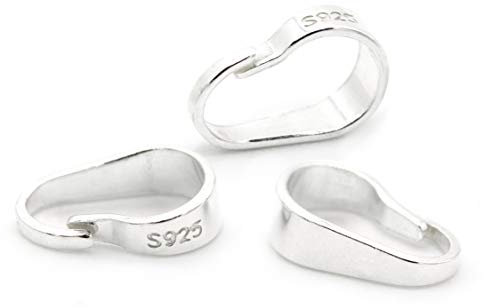 NaturSchatulle Collierschlaufen 925 Silber 3 Stück 10x6mm Schmuck Kettenanhänger für Anhänger DIY Anhängerschlaufen Ösen