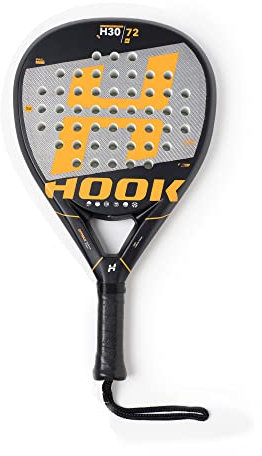 Hook - Pala de Pádel Unisex - H3072 Orange Yellow Art - 355/365 g - 100% Carbono - Núcleo de Alutex - Control y Potencia 90% - EVA - Balance Alto - Rugosidad 3D - Diamante