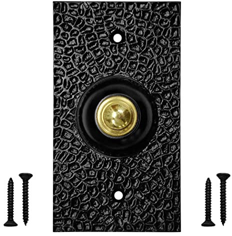 Akatva Door Bell Button – Bell Push Button – Doorbell Chime Wired - Doorbell Button Wired – Door Bell Ringer Button – Doorbell Button Replacement – Wired Doorbell Button - Antique Black Finish