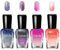 Colorful Nail Polish - Quick Drying Long-Lasting Nail Varnish - Color Changing Temperature Control Nail Polish Home Nail Art Design - Without Use UV Lamp (4PCS Glitter Color Type)