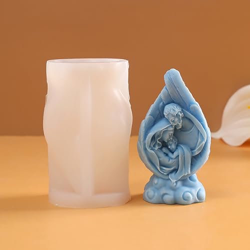 Weihnachtskrippen-Form, Engelsflügelform, Jesusform, Weihnachtskrippe, Kunstharzform, Silikonform für Kerzen, Heimdekoration, Kerzenherstellung, 3D-Tierform