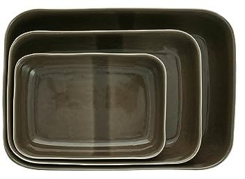 Fortessa Nosse Svelte Stoneware 3 Piece Bakeware Set, 3 Piece Bakeware Set, Olive