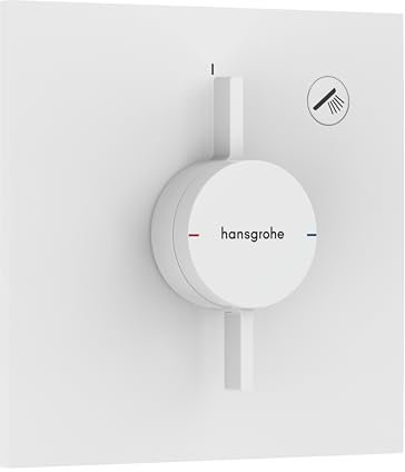 hansgrohe DuoTurn E - shower mixer conceiled for 1 function, shower mixer tap square, single lever shower mixer for iBox universal 2, matt white, 75617700