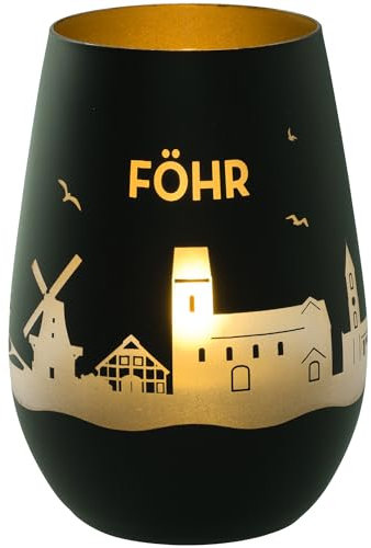 Goodtimes Windlicht Föhr Skyline (Schwarz & Gold)
