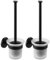 Dailyart Klobürste, Toilettenbürste Wandmontage WC Bürste Schwarz WC Bürstengarnitur mit Halter Toilet Brush Klobürstenhalter Ohne Bohren für Bad und WC einschließlich Ersatz-Bürstenkopf, 2 Packung