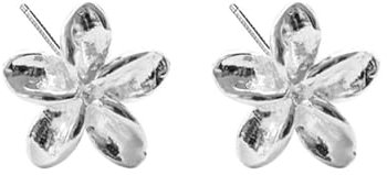 Sterling Silver Lily Flower Stud Earrings 4.5mm 6mm 7mm (4.5mm)