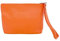 CLASSE77 Pochette à main en cuir véritable souple – Petit sac à main avec dragonne pour homme ou femme, pratique et élégant – Fabrication artisanale – Fabriqué en Italie, orange.