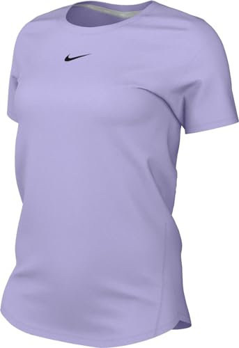 Nike Damen One Classic Dri-fit Short-Sleeve Top, Morado y Negro, Small Mujeres