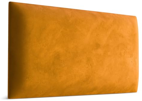 Muralo Wandkissen Gepolstert, Magic Velvet - 70x30 cm, Honiggelb | Wandpaneel, ideal als Bettkopfteil oder Lendenkissen - für Schlafzimmer und Wohnzimmer, einfache Anbringung mit Montagekleber