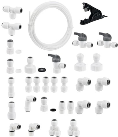Glanhbnol Wasserversorgungs-Set, 10 m, Set mit Anschlüssen, 10 m Kühlschränken, Wasseranschlüssen, geeignet für Haushaltsgeräte, nebeneinander, Kühlschrankzubehör