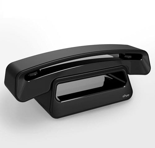 ALCATEL ePure Iconic - Schnurloses Festnetztelefon DECT - Vintage-Design - Großes, hochauflösendes Grafikdisplay - Freisprechfunktion - Anrufblockierungsfunktion - Schwarz
