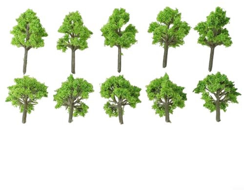 Cloudpower 10 Stück Modellbau Bäume, 4cm Modellbäume Kleine Eisenbahn-Zugbäume, Miniatur-Wald-Eisenbahn-Landschaft, Modellbäume für DIY-Zug Eisenbahn