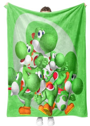 XYOK Yoshi Kuscheldecke 130x150cm Kinder Jugendliche Fleecedecke- 3D Drucken Wohndecke Weiche Decken Couch als Wohn Flauschdecke Sherpa Decke (Fanartikel)