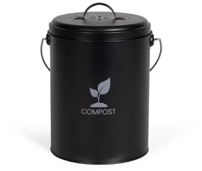 LIVOO - Seau à compost 6L MES154C - Ø18 cm, hauteur 23 cm, 6L, filtre en charbon de bois intégré