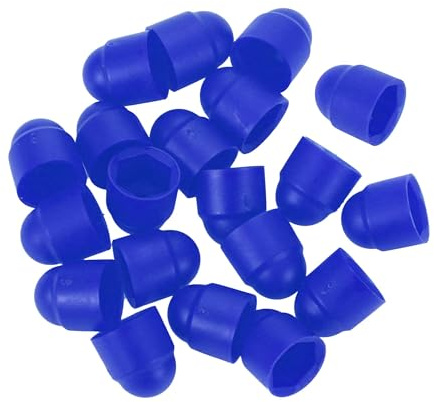 VekAuto Radmutter Bolzen Staubschutzkappe Blau 20 Stück Kunststoff | Außen, Innendurchmesser 13mm, Höhe 15mm, Langlebigkeit, Korrosionsbeständigkeit, Schutz Vor Staub Und Wasser