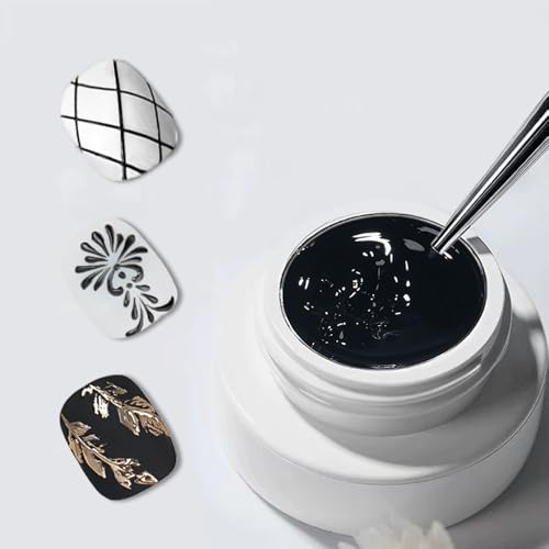 Solid 3d Gel Nail Art Sculpting Gel For Nail Art Salon Home DIY | Non Wipe 3d Nail Sculpting Gel For Nail Art, Black 3d Nail Art Gel Multifunctional 3d Molding For Nails (Black)