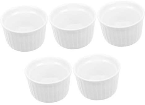 MAGICLULU Ensemble De 5 Bols À Dessert En Céramique Blancs Pour Pudding Tiramisu Gelée Cuisson À La Vapeur 3 1 Pouces 119 Ml Lavable Au Lave-vaisselle