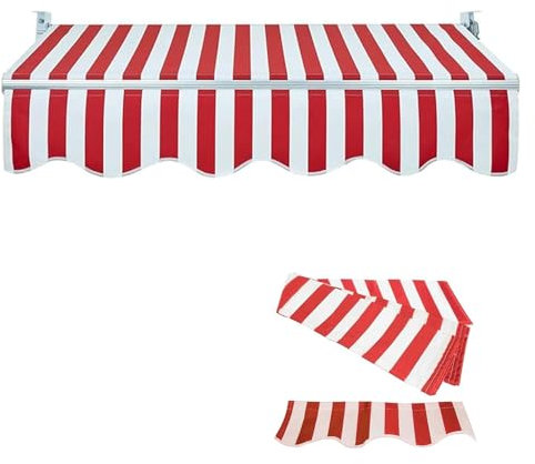 Tenda da sole per esterni, impermeabile, tenda da sole fai da te, manuale, retrattile, 6,5 x 2,5 m