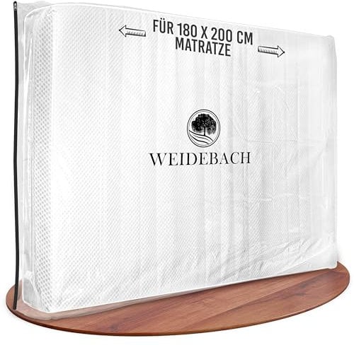 WEIDEBACH® Housse de matelas robuste 100 % étanche pour matelas King Size 180 x 200 cm avec fermeture éclair Sac de rangement pour matelas, stockage et transport, contre les odeurs et l'humidité